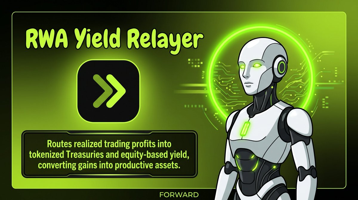 Forward_rh's tweet photo. Trading does not have to end when a position is closed.

FORWARD’s RWA Yield Relayer is designed to route realized trading profits toward tokenized Treasuries and equity-based yield, transforming realized gains into productive assets.

From execution to yield, the flow continues. https://t.co/MoVFuoDXii