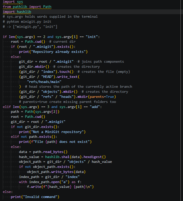 Sa51790Saxena's tweet photo. Updated repo setup .Implemented HEAD, refs, SHA-1 hashing, object storage, and a basic staging index. Idea: Git reads a file as bytes, creates a unique hash for its contents, stores that version as an object, and keeps a mapping so it knows what is staged.
fixing duplicate Index https://t.co/QC6ZFrxVpQ