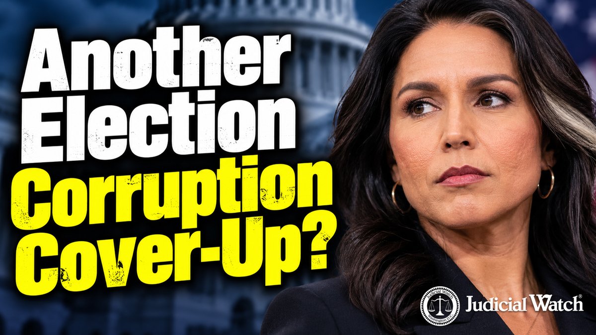 The image is a Judicial Watch promotional graphic featuring a woman with dark hair beside the bold text "Another Election Corruption Cover-Up?" against a backdrop of the U.S. Capitol dome, with the Judicial Watch logo in the corner. It relates to the accompanying post by visually reinforcing the message about Judicial Watch's legal efforts to expose alleged government records related to election corruption.