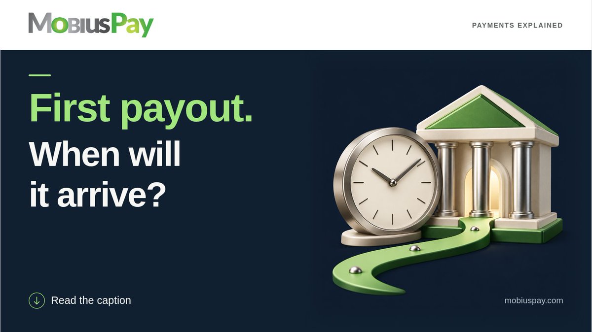mobiuspay's tweet photo. Expect your first payout within two business days after your group of customer payments (batch) settles. Cutoff times, weekends, bank holidays and initial reviews can affect timing. Reserves may hold back part of your funds. Questions? Ask MobiusPay. #PaymentProcessing https://t.co/naOokVI4WB