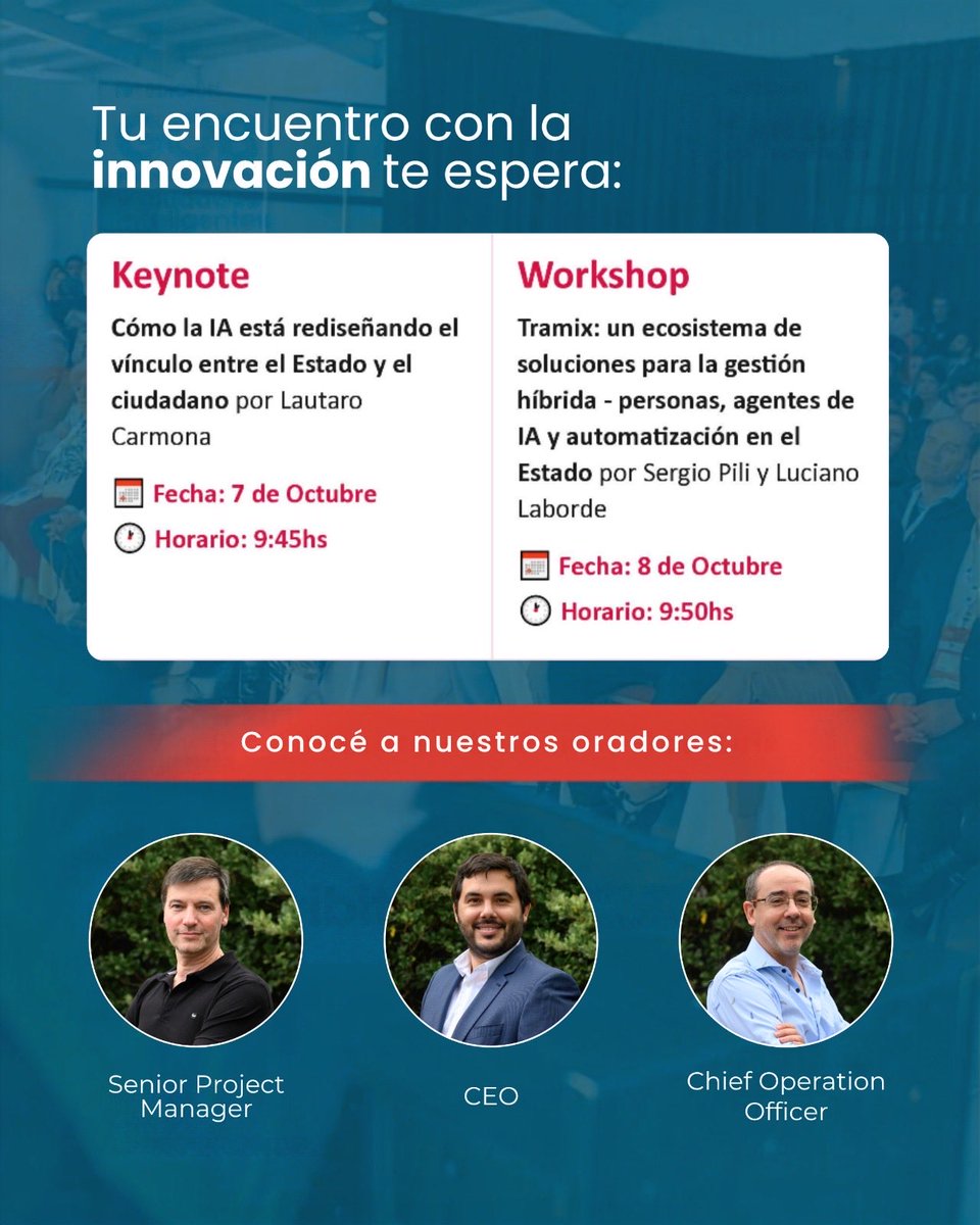 UnitechCorp's tweet photo. Unitech llega a #REDGOB26. 🏛️💡

En octubre, acompañanos en San Luis junto a nuestros referentes para conocer las novedades del ecosistema Tramix: la puerta de acceso a la gestión híbrida en el Estado. 

¡Te esperamos!

#REDGOB26 #Tramix https://t.co/251C9ZgAX3