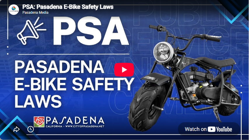 PasadenaPD's tweet photo. https://t.co/dHzHLSPc4C 
 Know the Rules. Ride Safe.
E-bikes have gained popularity, but it’s important for riders and everyone sharing the road to understand the rules.
In our latest PSA, the Pasadena Police Department breaks down important e-bike safety laws and regulations, including what riders need to know to help keep themselves and others safe.
Take a few minutes to watch and share this video with the e-bike riders in your life. A little knowledge can go a long way toward keeping our streets safe.
