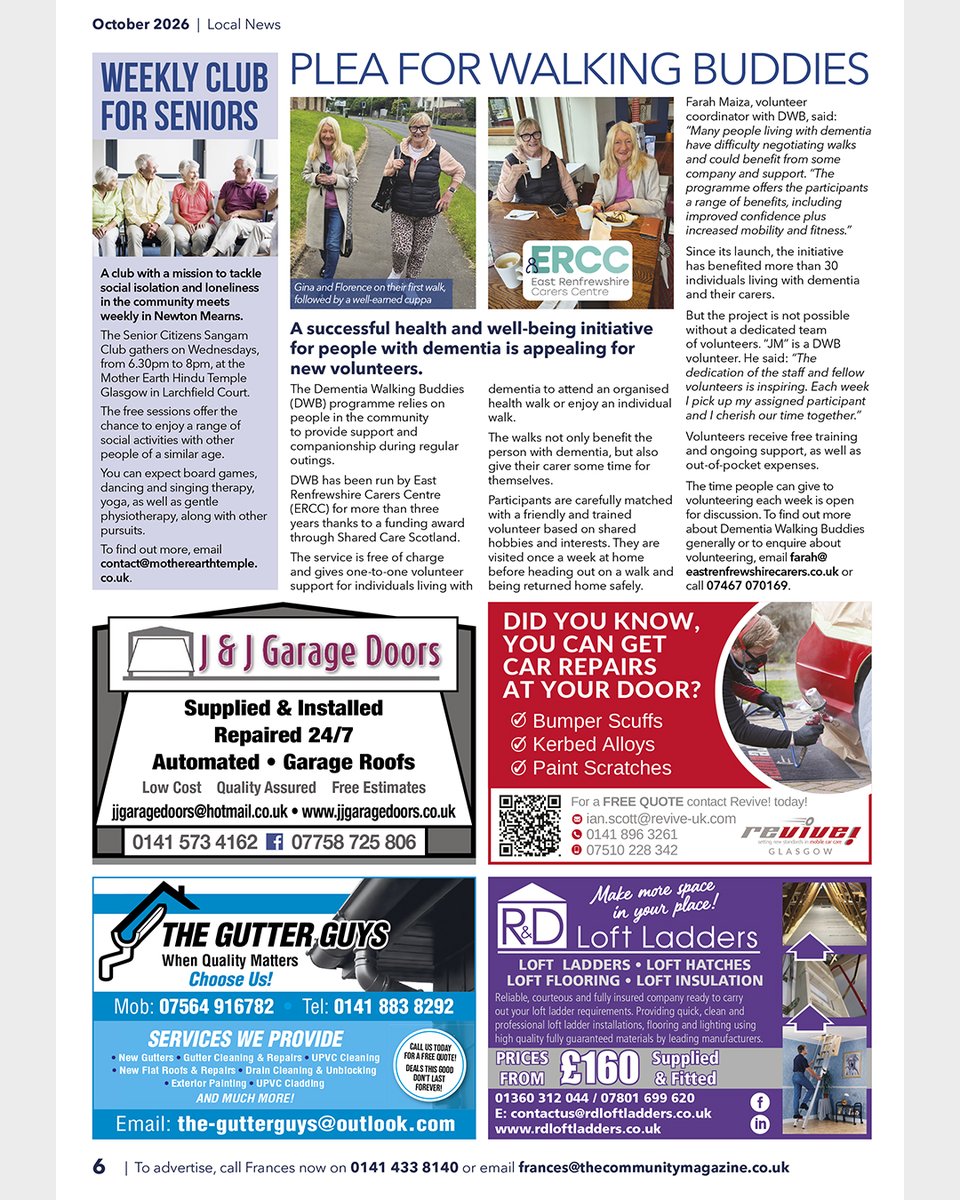 CommunityMagNMC's tweet photo. Plea for Walking Buddies: A successful health and well-being initiative for people with dementia is appealing for new volunteers. Full story, and for the rest of our eBook, CLICK HERE: https://t.co/CjmWOnD5x6 https://t.co/NwQLbVyFGz