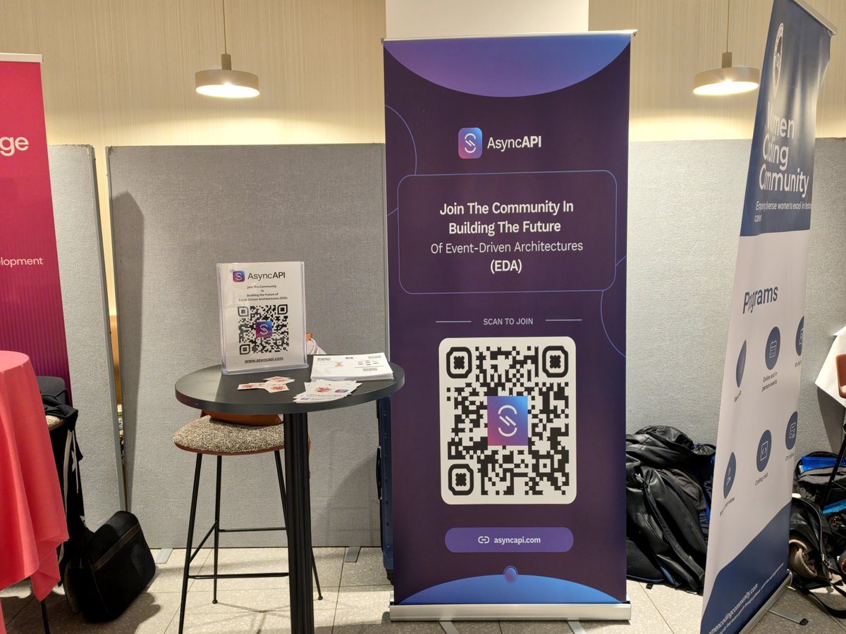 AsyncAPISpec's tweet photo. Live from London Day 1 🇬🇧💜

The booth is buzzing, and the community is in the building. Shoutout to Aravind at the API Standards Booth; he takes the stage tomorrow!

🎙️ AsyncAPI Track: tomorrow, 13:00 UTC

Come say hi! #AsyncAPI #APIdays #London https://t.co/GVt7jCLUMl