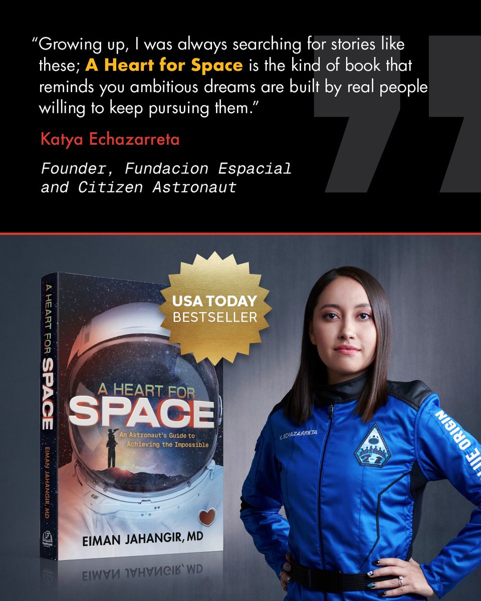 DrEJahangir's tweet photo. I’m deeply grateful to @AstroDocScott, Katya Echazarreta, @RichardGarriott, and @nguyen_amanda for their generous endorsements of my book.

Writing this book has given me the opportunity to reflect on the lessons, challenges, and experiences that have shaped my journey, and I’m so honored that these remarkable individuals chose to share their perspective on it.

Their words mean a great deal to me, and I hope the book continues to spark meaningful conversations about resilience, pursuing our dreams, and what it really takes to keep moving forward.