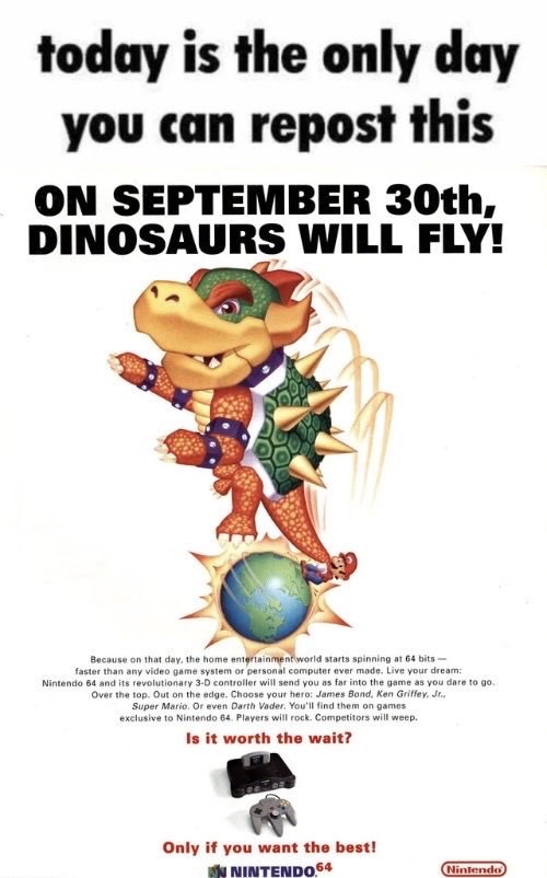 onlydayrepost's tweet photo. 30years Ago Today Americans Witnessed The Nintendo64 https://t.co/7RAcNK7aav