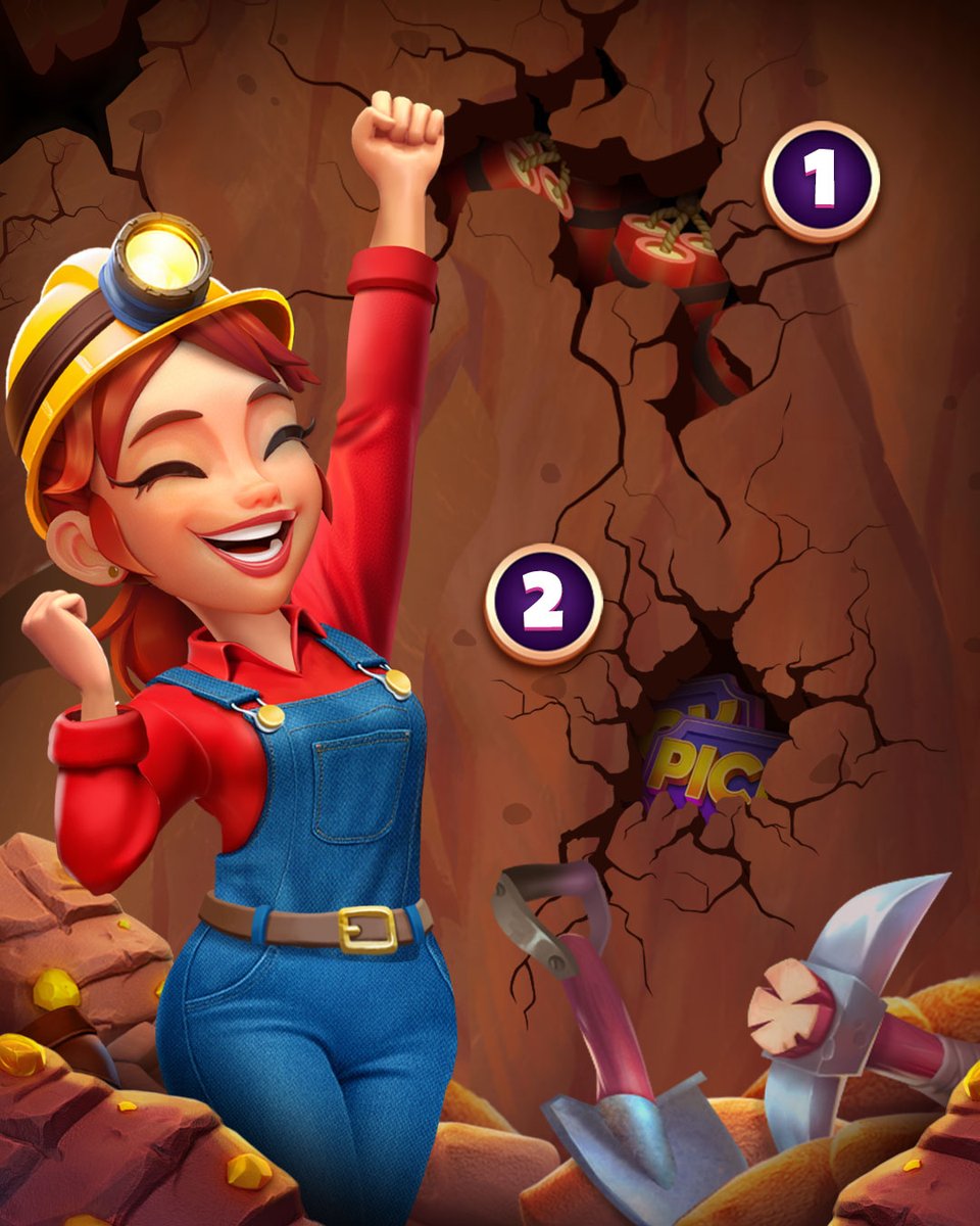 myVEGAS's tweet photo. ⛏️ Strike gold with a chip stash: https://t.co/1SeuL6c3Ey

Vivian found two cracks in the mine. Should she keep digging through crack 1 or crack 2? Pick your path! https://t.co/HZrK0cAhvg