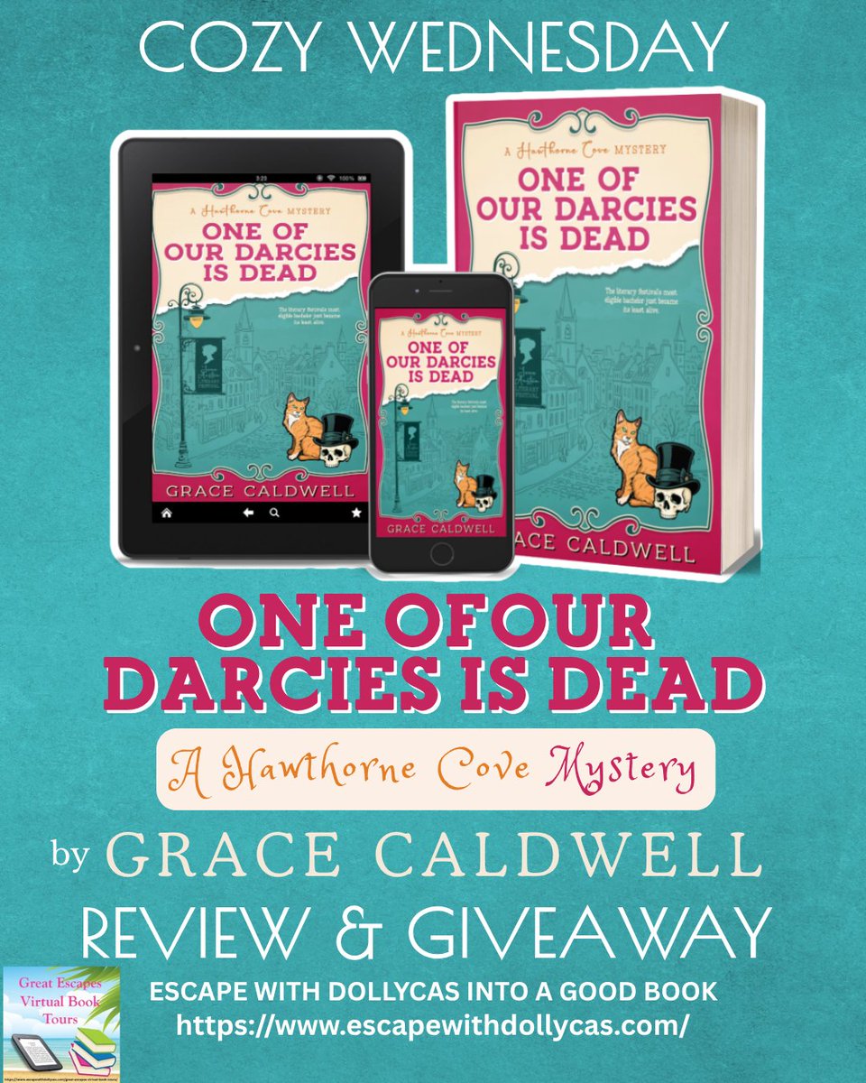 dollycas's tweet photo. Cozy Wednesday featuring One of Our Darcies is Dead: A Hawthorne Cove Mystery by Grace Caldwell #Review #Giveaway #GreatEscapesBookTour @gracecaldwellbooks  

https://t.co/gR9CMMppG3 https://t.co/kbqL0jxhR4