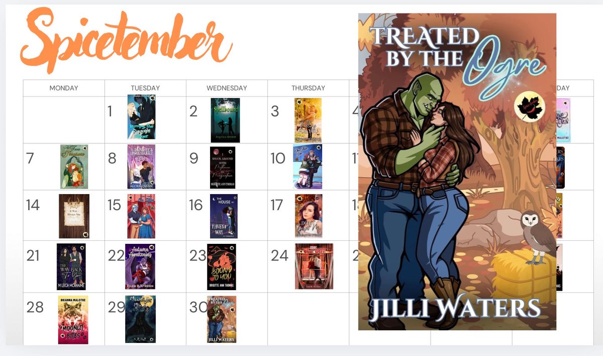 K_R_Hall_author's tweet photo. Spice-tember day 30!
Today is the final day of Spice-tember's releases!
https://t.co/XxRwLYDmIP
Welcome to Spice-tember! Treated by the Ogre is the perfect steamy short to start off your spooky season.
#monsterromance #monsterromancebooks #spicetember https://t.co/kvvBL18BnO