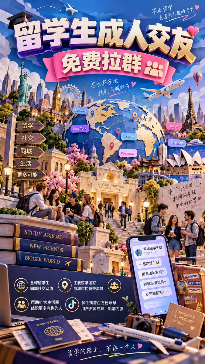 JanaTroilo5f1's tweet photo. ✈ 留学生散在全球各地，最现实的问题不是没见过世面，而是没人一起过日常。有人找饭搭子，有人想约，也有人对炮这种成年人关系很直接。前提还是那几样：成年、自愿、尊重、边界清楚。圈子对了，异国生活会少很多孤独。 https://t.co/dnS6of2d55