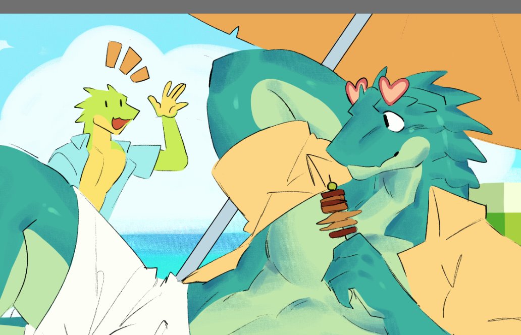 majinruii's tweet photo. more beach art wip hehe https://t.co/bHqhvx3FGQ