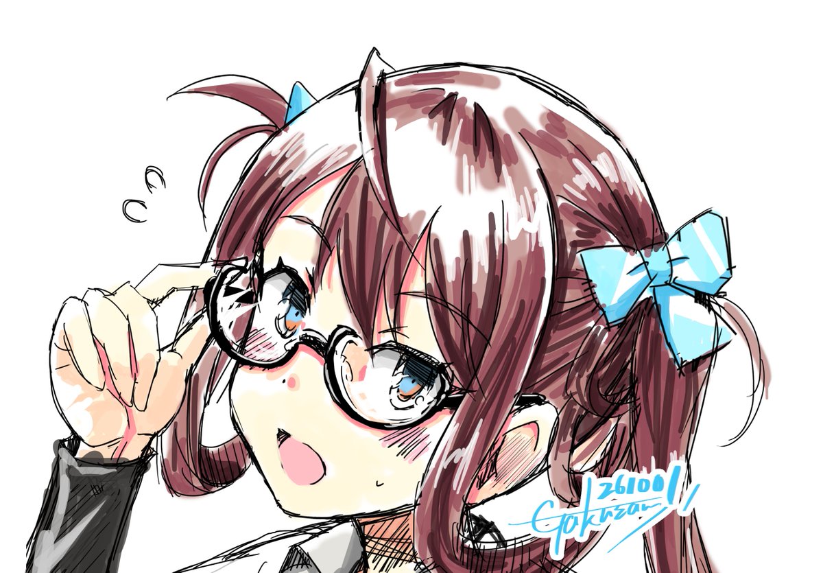 ZanGaku's tweet photo. 縁あって、
現在眼鏡朝雲さんを描いております🥰✨✨
#艦これ　#朝雲 https://t.co/xNIwJLhG0y