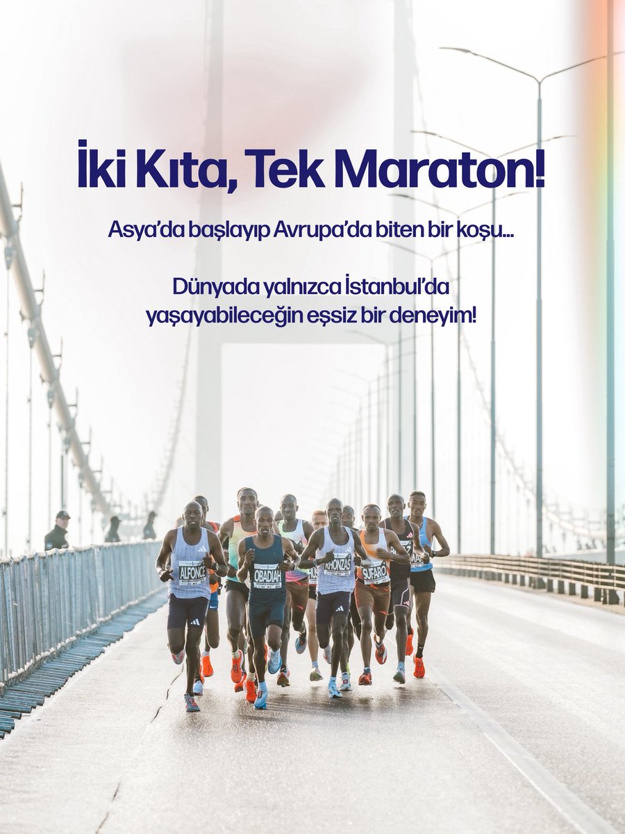 ibbsporistanbul's tweet photo. 🏃‍♀️ Bir adım Asya’da, bir adım Avrupa’da! 🌍

İstanbul’un iki kıtayı birbirine bağlayan özel parkurunda binlerce koşucuyla aynı heyecanı paylaşmaya hazır mısın? 🤩

Türkiye İş Bankası 48. İstanbul Maratonu için geri sayım başladı! ⏳

🗓️ Son kayıt tarihi 13 Ekim! 

1 Kasım’da start çizgisinde yerini almak için https://t.co/mTOppo6Wdc linke tıkla! 🔗

#Sporİstanbul #İstanbulMaratonu #İkiKıtaTekMaraton #Koşu #Maraton