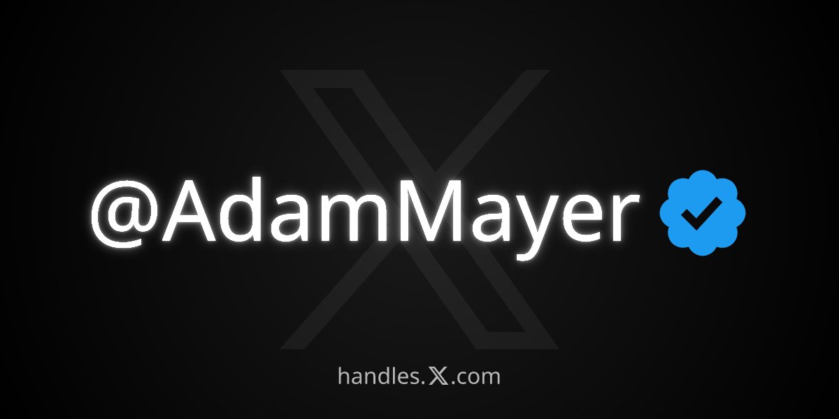 AdamMayer's tweet photo. Shoutout to @X and @XHandles for helping me secure my new handle, @AdamMayer!

And a big thanks to @elonmusk and the team for continuing to make X a better experience. https://t.co/2RLOLiVsU7