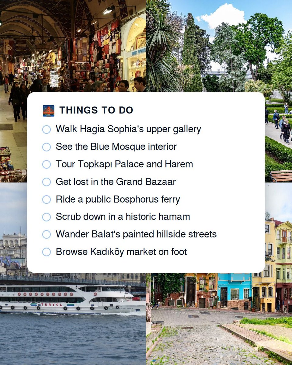harroitsnum's tweet photo. The Ultimate Istanbul Guide, saved in one place.

Stay, eat, do, drinks. Every spot open and bookable as of Sep 2026.

Tell NUM the dates and the chat plans the rest.

#Istanbul #IstanbulTravel #TravelPlanning #NUM https://t.co/D9pLJk6OmJ