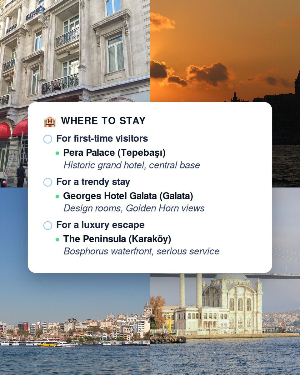 harroitsnum's tweet photo. The Ultimate Istanbul Guide, saved in one place.

Stay, eat, do, drinks. Every spot open and bookable as of Sep 2026.

Tell NUM the dates and the chat plans the rest.

#Istanbul #IstanbulTravel #TravelPlanning #NUM https://t.co/D9pLJk6OmJ