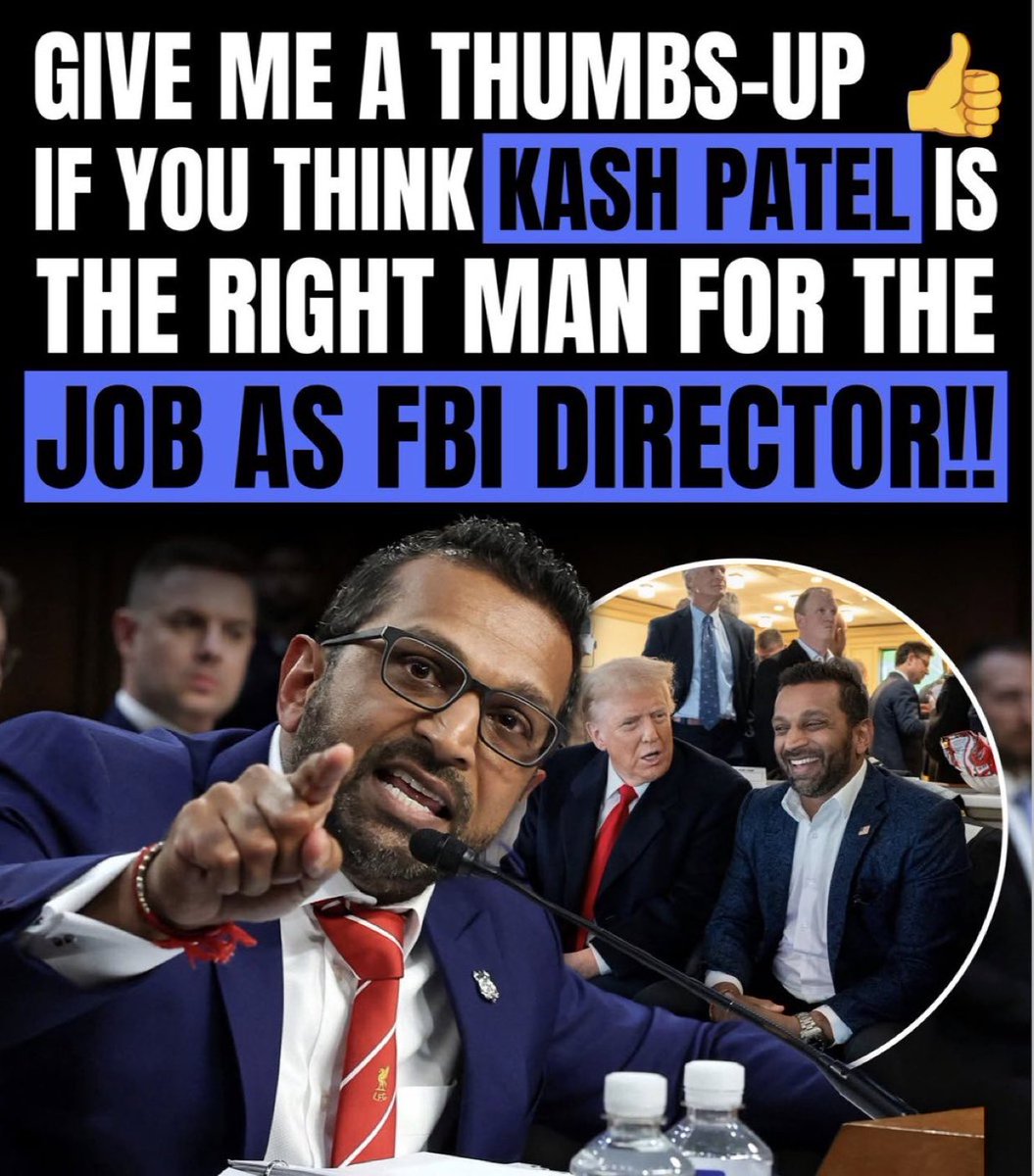 MFlynn_Official's tweet photo. Kash Patel is one of the few people who actually went after the deep state instead of protecting it.
That is exactly the kind of FBI Director this country needs.
Do you want him in that job? https://t.co/o6JNfdZFFo