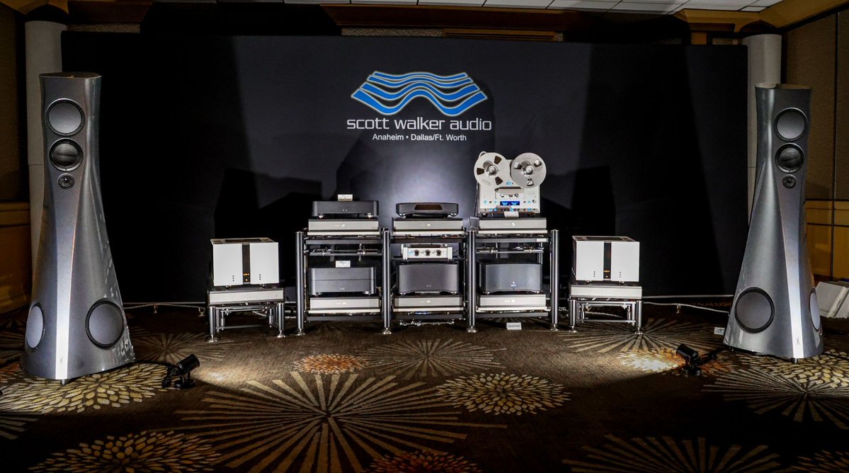 onlyattheshow's tweet photo. T.H.E. Show SoCal 2026: Scott Walker Audio's room with Estelon Forza speakers. Synergistic Research's PowerCell 14, SRX PowerCell and Galileo SX on a side table. #hifi #audio #audiophile #totalhifiexperience #scottwalker https://t.co/pS8qZFHp0G