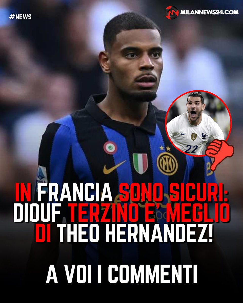 Milannews24_com's tweet photo. 🇫🇷 Dopo l'esordio contro il #Belgio, in #Francia sono sicuri! Andy #Diouf è meglio di #TheoHernandez come terzino sinistro per la Nazionale! E voi? Cosa ne pensate?

#milannews24 https://t.co/QRMy0VN184