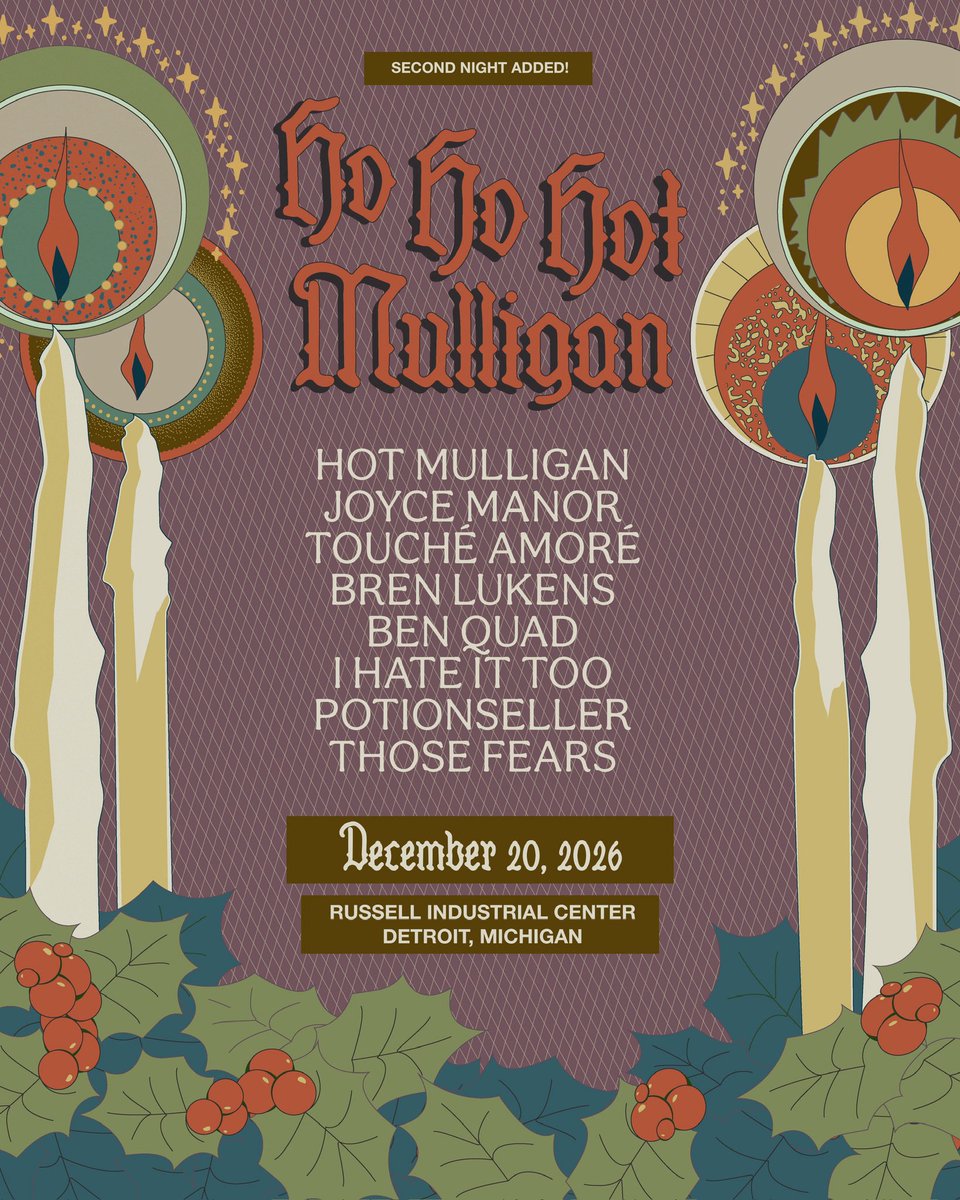 benquadok's tweet photo. One of the craziest lineups we’ve been on yet. We’ll see y’all December 20th at Ho Ho Hot Mulligan Night 2 with some absolute legends.

Tickets on sale Friday, October 2 @ 10am local https://t.co/TcdqIuuAy5