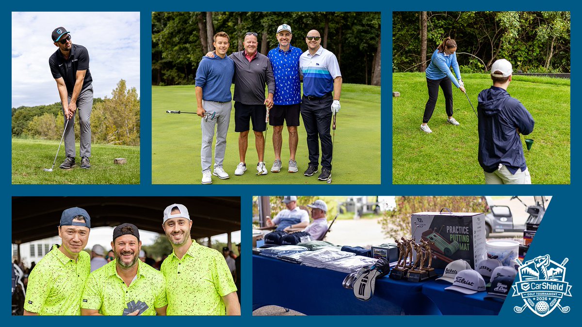 CarShield's tweet photo. Our team had a blast at the 2026 CarShield Golf Tournament! It was a fantastic day out on the course with our friends from American Auto Shield, CarShield Hockey, CarShield Sportsplex, HomeSafe, Paylocity, and CTI.

A big thank you to our sponsors and to Cisco, Paylocity, CTI, and Connection for providing amazing prizes!