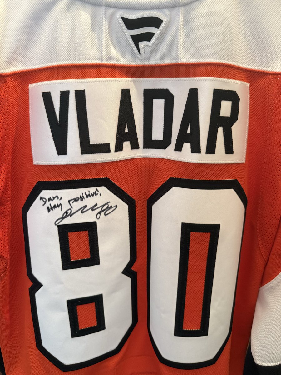 dsilver88's tweet photo. Will be wearing this newly signed Vladar jersey tonight!

#LetsGoFlyers https://t.co/cqffREQytd