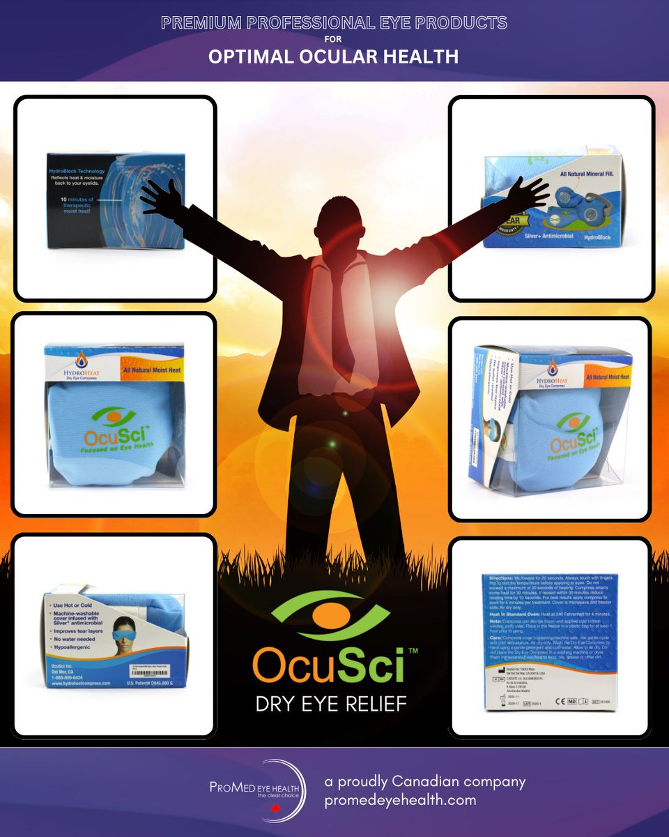 ProMedServices's tweet photo. Ever find your dry eye is even worse during harvest? The OcuSci™ Dry Eye Compress provides hot relief that lasts for hours. Order yours @ https://t.co/VvxEG1CppK
#ocusci #dryeye #eyecompress #tiredeyes https://t.co/ibErtlaonx