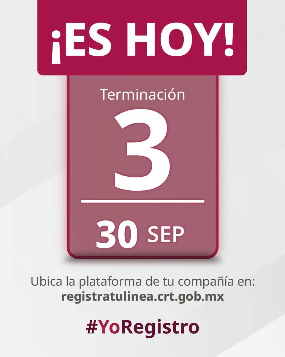 CRTGobMX's tweet photo. Tu celular es parte importante de tu día a día, no pierdas la conexión ni un minuto. 📱👌🏻

Hoy es el último día para vincular tu línea si termina en 3⌛️ Recuerda que no pierdes tu número, solo se suspende tu servicio temporalmente.

Tienes poco tiempo. Ingresa a https://t.co/5fdrUWqeql y ubica el portal de tu compañía. 🔗⬅️

#YoRegistro