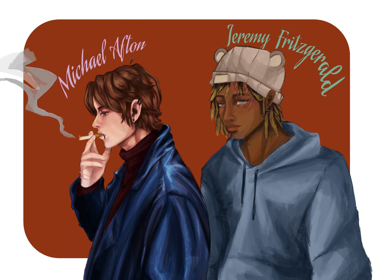 GoldenFesh's tweet photo. JereMike content but they just stare awkwardly at each other with unresolved feelings.
___
𝙵𝙽𝙰𝙵 𝙰𝚄: 𝚃𝚒𝚖𝚎 𝚒𝚗 𝚊 𝚋𝚘𝚝𝚝𝚕𝚎

#fnaf #michaelafton #jeremyfritzgerald #thebiteof87 https://t.co/akNuoSmXaF
