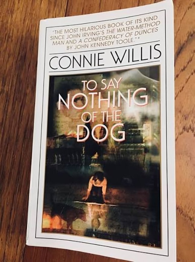 ConnieTWillis's tweet photo. Taking a break from writing to watch Bringing Up Baby. They truly do not make screwball comedies like they used to. Modern cinema needs fewer CGI explosions and far more fast-talking women. This is the exact energy I tried to channel into To Say Nothing of the Dog! https://t.co/WXP3ZX3Unj