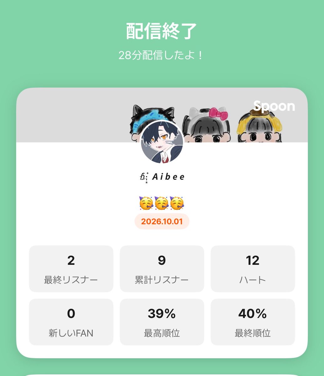 Aibee_sp's tweet photo. 来てくれた人ありがとう！
イラストかわいくてテンション上がりました🥳🥳

これから1年お世話になります！！ https://t.co/lI0rpPmZW3