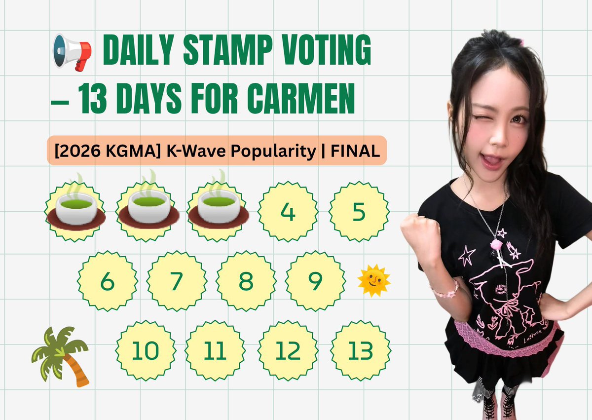 Me010305Is's tweet photo. Carmen kembali di posisi #2 
 
Hachu, ayo kita kejar lagi! Yang belum vote, yuk sempatkan vote. Gak sempat mulung heart? Bisa ikut lewat donasi QRIS yang tertera

Sedikit dari banyak orang bisa jadi besar. Gas bareng, jangan kasih kendor sampai akhir!
 
FIGHTING!!!

#카르멘 #DukungCarmen2026KGMA