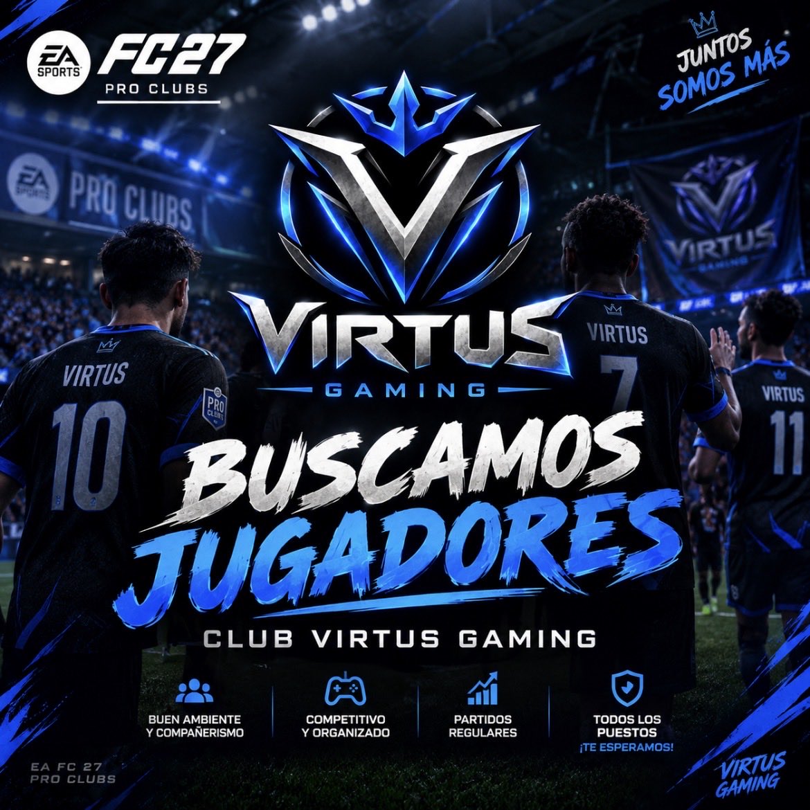 VirtusGamingESP's tweet photo. 🎮 BUSCAMOS JUGADORES PARA CLUB PRO – EA FC 27 ⚽
¿Buscas un club activo, competitivo y con buen ambiente? ¡Te estamos buscando! 🔥
🔹 Buscamos jugadores de cualquier posición https://t.co/Y4wlxmUQBu