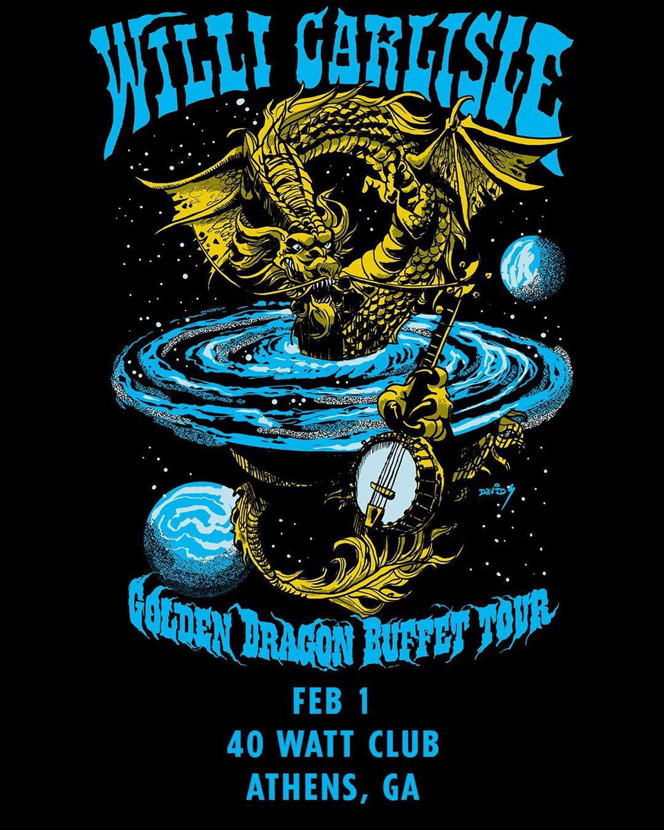 40WattAthens's tweet photo. Monday Feb 1st 40 Watt Club
Willi Carlisle - The Universal Bubba Tour 
$20 Advance - $25 DOS
Doors 7:00 PM Show 8:00 PM 
On sale Friday Oct 2 Noon 
Ticket Link - https://t.co/xy5inGjyVW https://t.co/vIY3RTyDL9