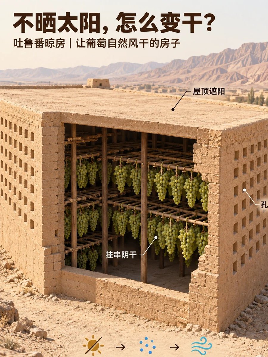 lucy84450178's tweet photo. 来一起学习葡萄干怎么晾晒
就这么一间简单的土房子就能风干葡萄🍇 https://t.co/euevFYUtQO