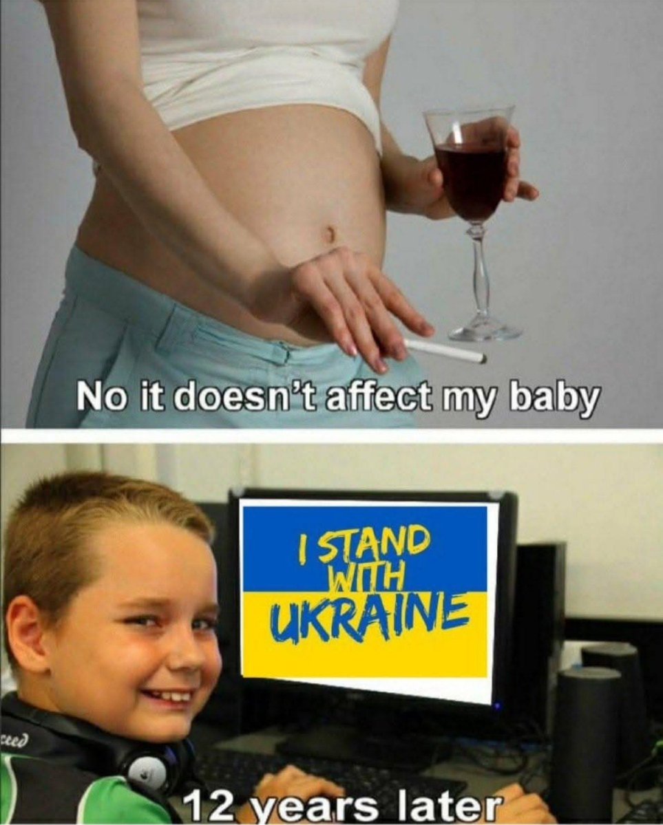 Seb_Lach's tweet photo. Nie pij i nie pal w ciąży.

Bo 12 lat później dziecko siada do kompa i pisze „I stand with Ukraine”.

Alkohol i nikotyna robią swoje. Chroń mózg, nie tylko wątrobę. 🍷🚬🚫 https://t.co/u9ZzLDP4ip