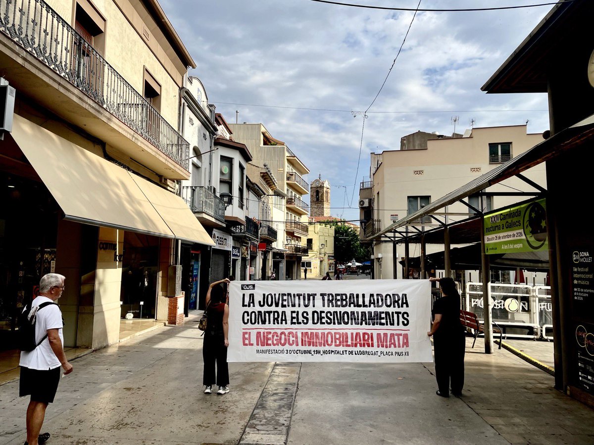 OJS_CAT's tweet photo. 🔴 || Un nou assassinat pel negoci immobiliari! Un home de 60 anys s'ha suïcidat a l'Hospitalet abans de ser desnonat. 

La joventut treballadora plantarem cara fins a acabar amb aquest sistema! Ens veiem aquest dissabte 3 a l’Hospitalet! https://t.co/pyZeWLbFgC