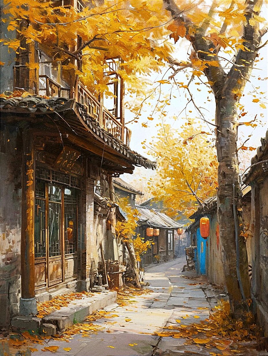 justi_b_317_0cc's tweet photo. [Today I went to the old alley—suona music, crisp osmanthus, and a painting of cicadas on the wall made this quiet place full of warmth!] https://t.co/SFxGHmmOC7