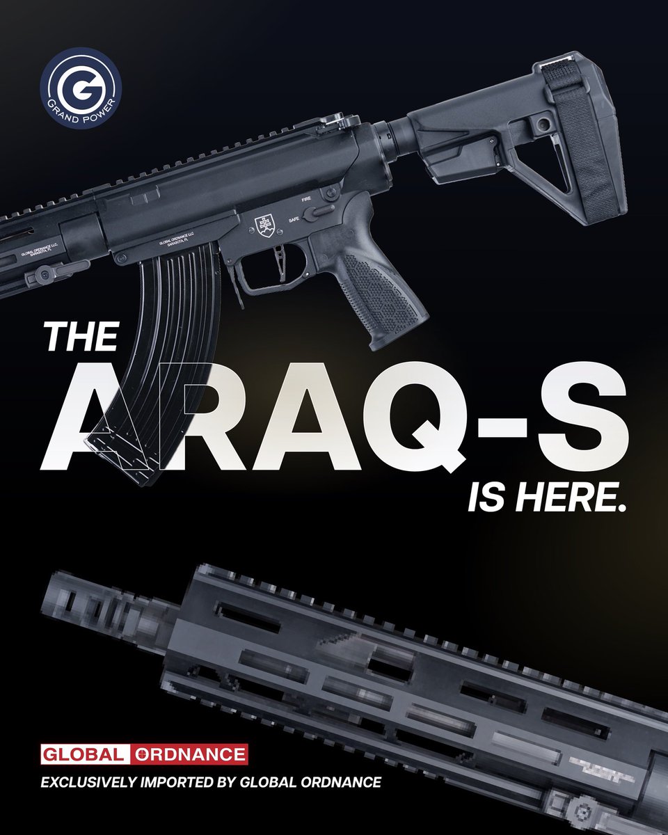 GlobalOrdnance's tweet photo. Turns out you can have the best of both worlds. 
- Short-Stroke Piston System with a 7.62x39 punch
- Familiar AR controls. 

The ARAQ-S is now available through Global Ordnance &amp; our dealers!

#GlobalOrdnance #GrandPower #ARAQS https://t.co/yJuEwTQSN9