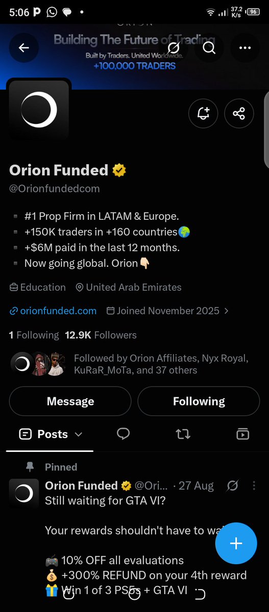 Zellexr's tweet photo. @Calm__Trader @OrionAffiliates @Orionfundedcom ACTIVE!! 
@NyxRoyalh6tb 
@_alimodu 
@NOVAQUEEN824441 https://t.co/Pjlny5TsIB