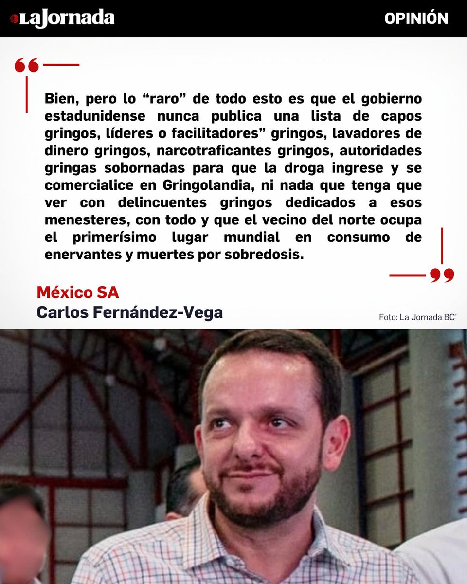 LaJornada's tweet photo. #MéxicoSA, columna de @cafevega

La Casa Blanca informó que la Oficina de Control de Activos Extranjeros (OFAC) del Departamento del Tesoro sancionó a 21 personas y 25 entidades a las que acusa de actuar de “líderes o facilitadores del cártel de Sinaloa”, y entre ellos aparecen Ismael Zambada Sicairos, alias Mayito Flaco, hijo de El Mayo, Ismael Zambada García, personas de su círculo cercano, así como Carlos Torres, ex esposo de la gobernadora de Baja California, Marina del Pilar Ávila Olmeda y dos ex funcionarios.

Más información en: https://t.co/bSMwkaeVmE