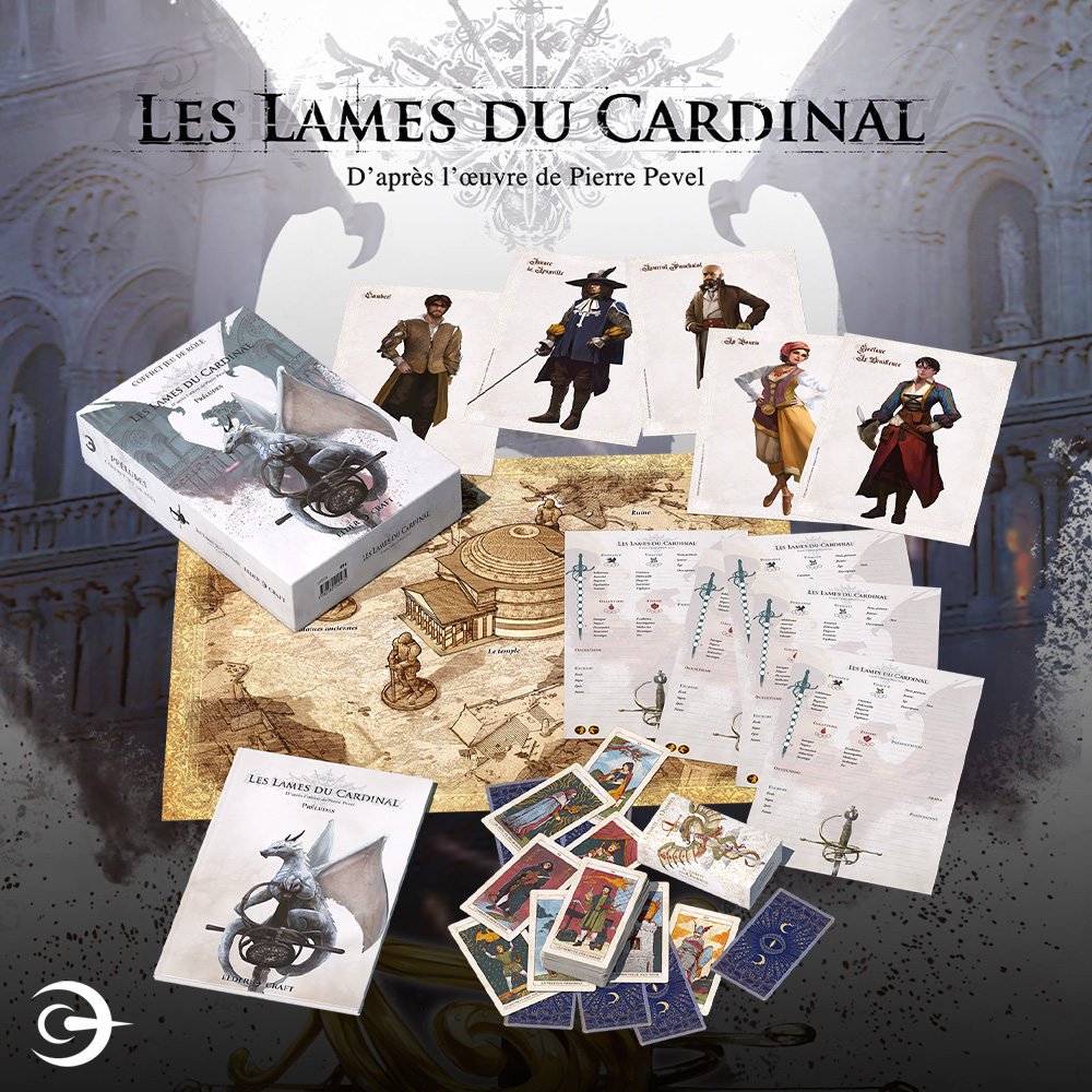 Gigamic's tweet photo. ⚜️ Les Mousquetaires de Richelieu rencontrent dragons, conspirations et forces occultes dans les Lames du Cardinal
 
Un #JDR de capes et d'épées fantastique qui profite d'une magnifique édition par @_Elder_Craft_ 🐲
 
Découvrez les livres par ici 👉 https://t.co/8M4yJ0KSnX https://t.co/2ZWp1CQqIy