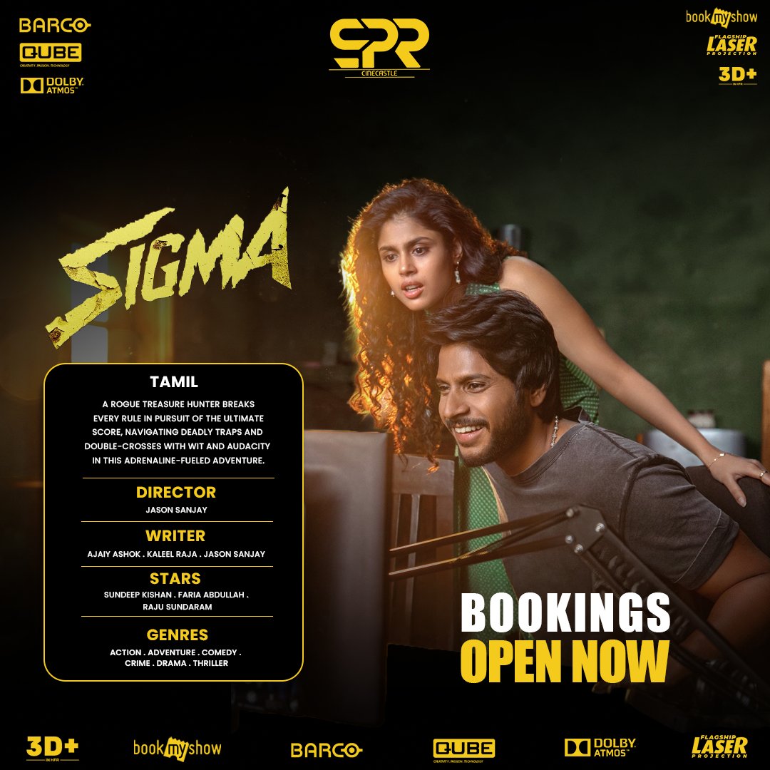 SPRcinecastle's tweet photo. 🎬🔥 SIGMA – Movie Bookings Are OPEN NOW! 🔥🎬
Your seats are waiting! 🍿🎟️
Book your seats NOW and experience SIGMA on the big screen! 🚀🔥
📍 SPR Cinecastle
🎟️ Book Now | 🍿 Watch Big | 🔥 Feel the Sigma
#SIGMA #SigmaMovie #BookingsOpen #BookYourSeatsNow #SPRcinecastle #SPRCinecastle #NowShowing #MovieTime #BigScreenExperience #CinemaVibes #TamilCinema #MovieLover