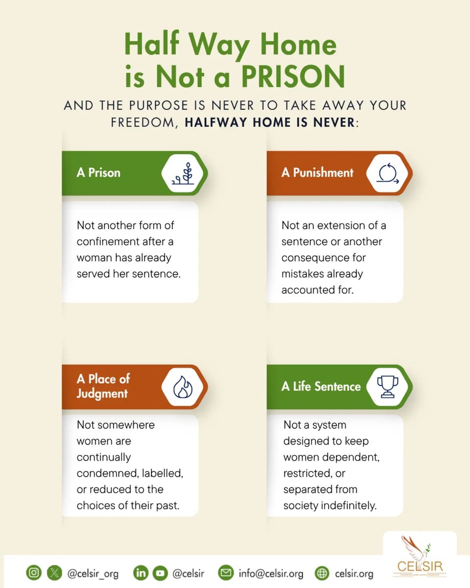 celsir_org's tweet photo. Halfway Home is not another prison.

For women coming home after incarceration, "starting over" often means starting with nothing, no safe place, no support, no soft landing. 

That's where Ruby House comes in. https://t.co/mlAS8VnCkv