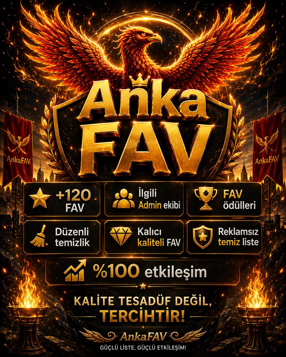 KuvanSamet's tweet photo. ❤️‍🔥ANKA FAV❤️‍🔥
+120 FAV GARANTİLİ ✅
DÜZENLİ TEMİZLİK VE KONTROL✅
REKLAMSIZ TEMİZ LİSTE✅
İLGİLİ,KALİTELİ YÖNETİM EKİBİ✅
RT HEDİYELERİ ✅
KATILMAK İÇİN DM 📩
#ANKAFAV | Sessiz Güç, Büyük Yankı 🔥🌪️ #mhk https://t.co/7xG6c0tyVO