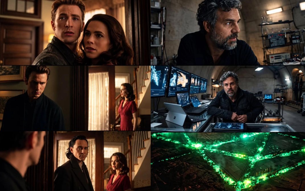 MarvelRadar's tweet photo. The Avengers: Endgame Encore re-release adds four new post-credit scenes setting up Avengers: Doomsday:

✔️Scene 1: TVA Loki interrupts Steve & Peggy’s dance. He warns them that Cap’s time travel broke the timeline and moves them to safety to escape multiversal incursions.

✔️Scene 2: Doctor Doom ambushes Bruce Banner in his bunker and abducts him, leaving behind a glowing green sigil.

✔️Scene 3: The TVA watches the multiverse collapse as the Fox X-Men universe clashes with the Raimi Spider-Man universe.

✔️Scene 4: The iconic Iron Man 1 "hammer clanging" audio at the very end is revealed to be Doctor Doom forging his mask, mirroring Tony Stark's cave scene.

#AvengersEndgameEnvore  #AvengersDoomsday #MCU