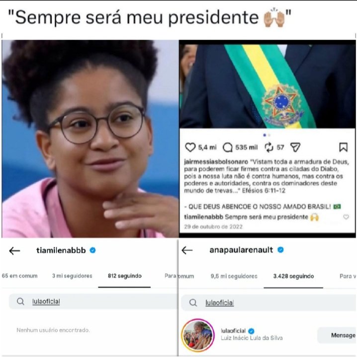 renaultology's tweet photo. morro que essa aqui lambia o bolsonaro durante a pandemia, saiu do bbb falando que não queria se educar sobre política, até hoje não demonstrou nenhum tipo de apoio ao lula e não é cobrada por NADA https://t.co/urhfGOjjDH