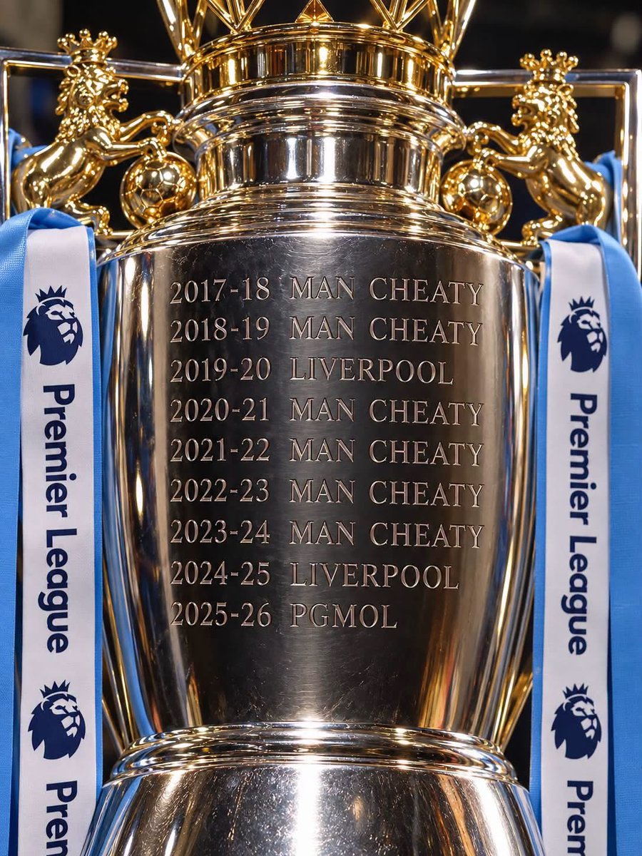 JATTSOPRANO316's tweet photo. 🚨Breaking 🚨

The Premier League trophy has been re-engraved… 🏆 https://t.co/h8gf0oVa0O