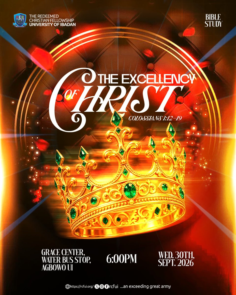 rcfui's tweet photo. 🌹 A journey into the stature of Christ begins!
We mature as we comprehend His excellency, greatness &amp; preeminence over all.
Colossians 1:17
Join us as our gaze shifts to the image of Christ.
📍 RCFUI Grace Centre, Agbowo
🗓️ Wed, 30th Sept. | 🕕 6PM

#rcfui #biblestudy https://t.co/9oEKiFNY61