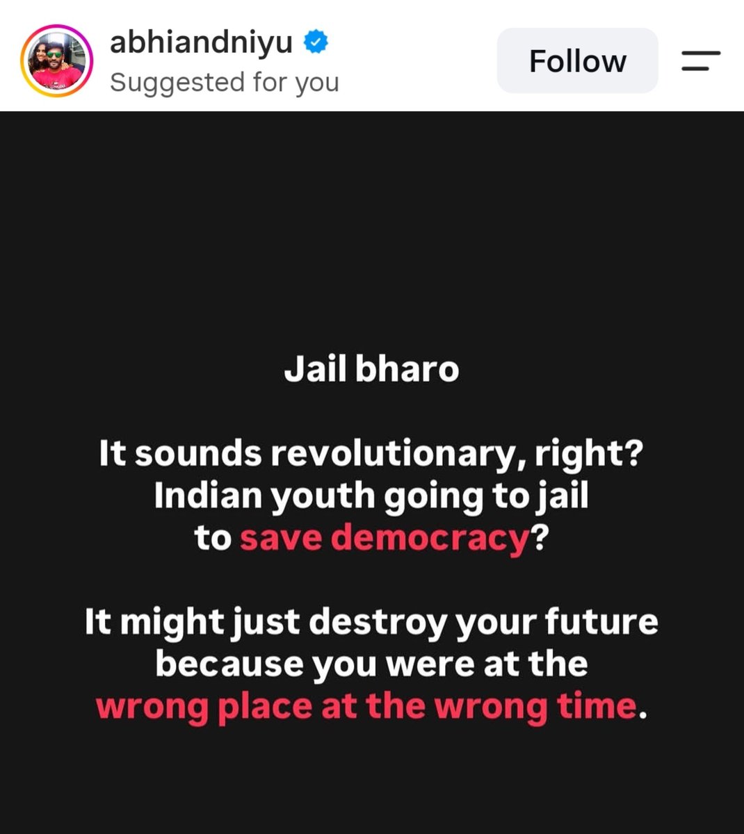 sangamkumar22's tweet photo. Imagine thousands of freedom fighters who went to jail and died for this country seeing this shit by Abhi and Niyu.

What a retarded man he is. 🤮 https://t.co/3Z7wUYpAcn